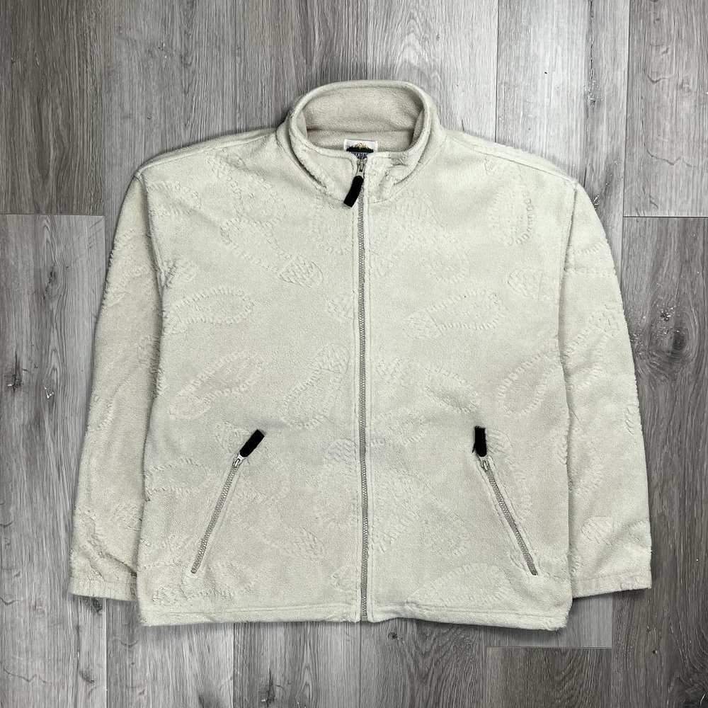 Northern Elements Shoe Prints Vintage Beige Large Fleece Jacket